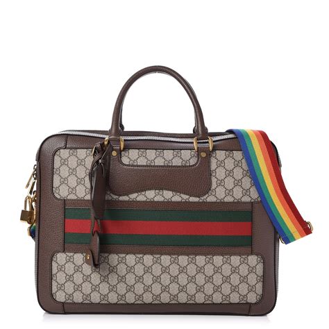 gucci signature leather briefcase|Gucci web gg supreme briefcase.